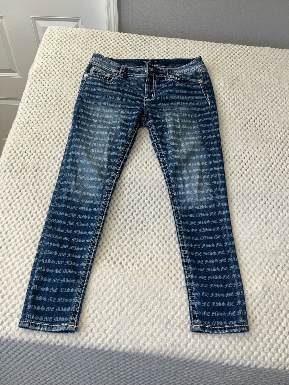 Vintage Miss me Women’s Blue Patterned Skinny Jeans